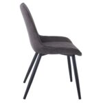 MORGAN Καρέκλα Τραπεζαρίας Σαλονιού, Μέταλλο Βαφή Μαύρο, Ύφασμα Suede Γκρι 53x61x86cm - Image 15