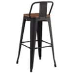 RELIX Wood Σκαμπό Bar με Πλάτη,Μέταλλο Βαφή Μαύρο Extra Matte, Απόχρωση Ξύλου Dark Oak 44x44x76/97cm - Image 14