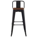 RELIX Wood Σκαμπό Bar με Πλάτη,Μέταλλο Βαφή Μαύρο Extra Matte, Απόχρωση Ξύλου Dark Oak 44x44x76/97cm - Image 15