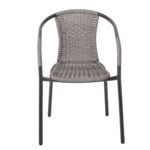 BALENO Πολυθρόνα Στοιβαζόμενη, Μέταλλο Βαφή Ανθρακί, Wicker Mixed Grey 53x58x77cm - Image 13
