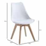 MARTIN Καρέκλα Τραπεζαρίας Κουζίνας, Ξύλο, PP Άσπρο, Αμοντάριστη Ταπετσαρία 48x56x82cm - Image 7