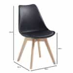 MARTIN Καρέκλα Τραπεζαρίας Κουζίνας, Ξύλο, ΡΡ Μαύρο, Αμοντάριστη Ταπετσαρία 48x56x82cm - Image 7