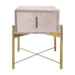 PASSION  Κομοδίνο με 1 Συρτάρι, Ύφασμα Velure Απόχρωση Cappuccino 51x40x65cm - Image 6