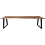 LIZARD-W Τραπέζι Τραπεζαρίας, Μέταλλο Βαφή Μαύρο, Ξύλο Ακακία Φυσικό 300x100x78cm - Image 6
