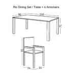 RIO Set Τραπεζαρία Κήπου Άσπρο Μέταλλο,Textilene Cappuccino: Τραπέζι + 6 Πολυθρόνες Table:150x90x71 Armch:55x74x91 - Image 9