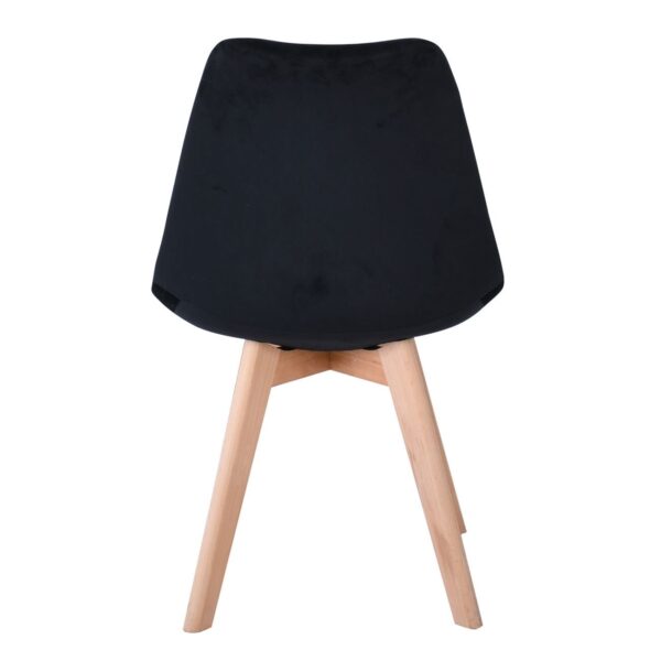 MARTIN Καρέκλα Οξιά Φυσικό, Ύφασμα Velure Μαύρο, Μονταρισμένη Ταπετσαρία 49x57x82cm - Image 16