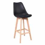 MARTIN Σκαμπό BAR Οξιά Φυσικό, Μαύρο PP & Ύφασμα Velure, Μονταρισμένη Ταπετσαρία 49x57x74/111cm - Image 14