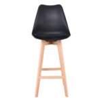 MARTIN Σκαμπό BAR Οξιά Φυσικό, Μαύρο PP & Ύφασμα Velure, Μονταρισμένη Ταπετσαρία 49x57x74/111cm - Image 17