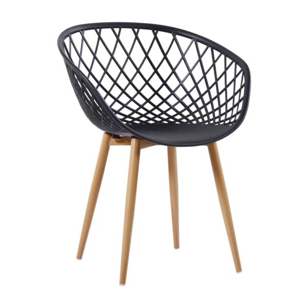 REX Πολυθρόνα-Pro Μέταλλο Βαφή Φυσικό, PP-UV Μαύρο 62x56x80cm - Image 5