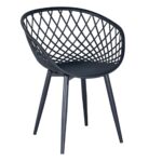 REX Πολυθρόνα-Pro Μέταλλo Βαφή Μαύρο, PP-UV Μαύρο 62x56x80cm - Image 5