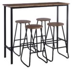 PUB Set Bar Τραπέζι + 4 Σκαμπό, Μέταλλο Βαφή Ανθρακί - Antique Brown Tab:120x40x100 Stool:Φ30 H.74 - Image 6