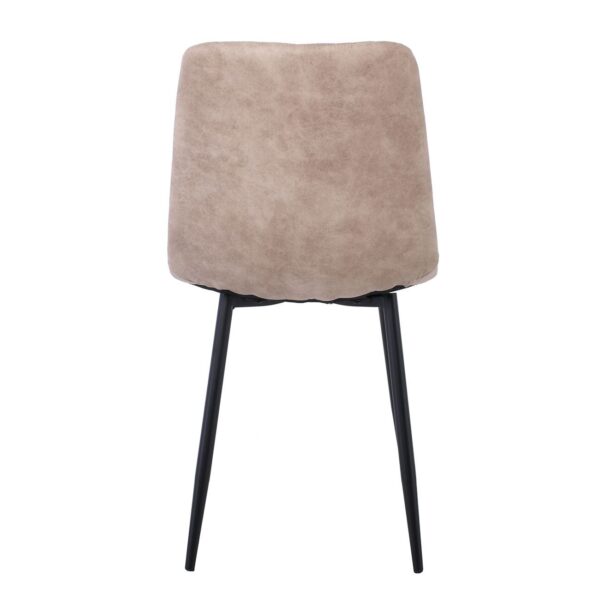 ARIA Καρέκλα Τραπεζαρίας - Κουζίνας, Μέταλλo Bαφή Μαύρο, Ύφασμα Suede Μπεζ 44x55x86cm - Image 16