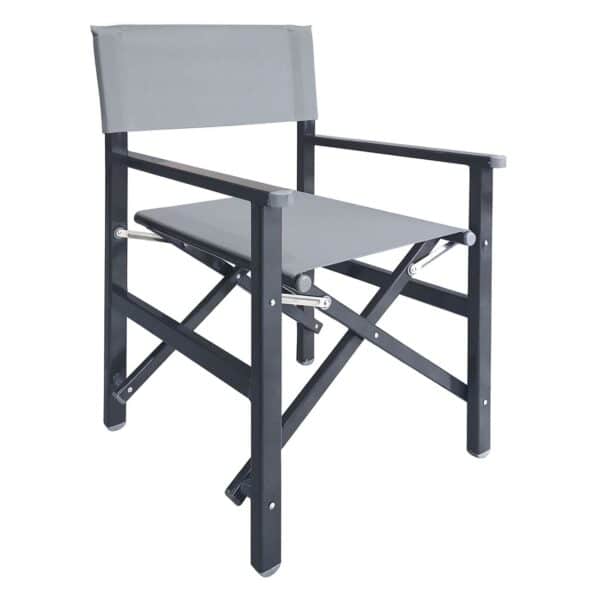 Σκηνοθέτη Πολυθρόνα, Αλουμίνιο Ανθρακί (1,2mm), Textilene Γκρι, Πτυσσόμενη(2,75kg) 54x50x88cm - Image 6