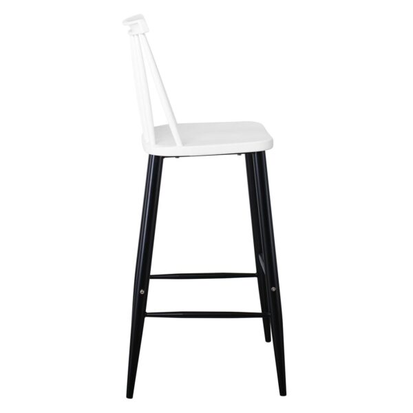 LAVIDA Σκαμπό BAR με Πλάτη, Μέταλλο Βαφή Μαύρο, PP Άσπρο 43x49x76/107cm - Image 15