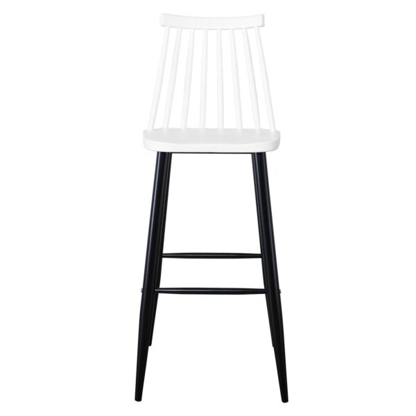 LAVIDA Σκαμπό BAR με Πλάτη, Μέταλλο Βαφή Μαύρο, PP Άσπρο 43x49x76/107cm - Image 17