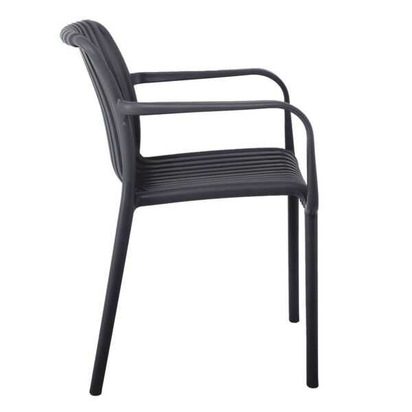 MODA Πολυθρόνα-Pro Στοιβαζόμενη, PP-UV Protection Απόχρωση Ανθρακί 57x58x80cm - Image 15