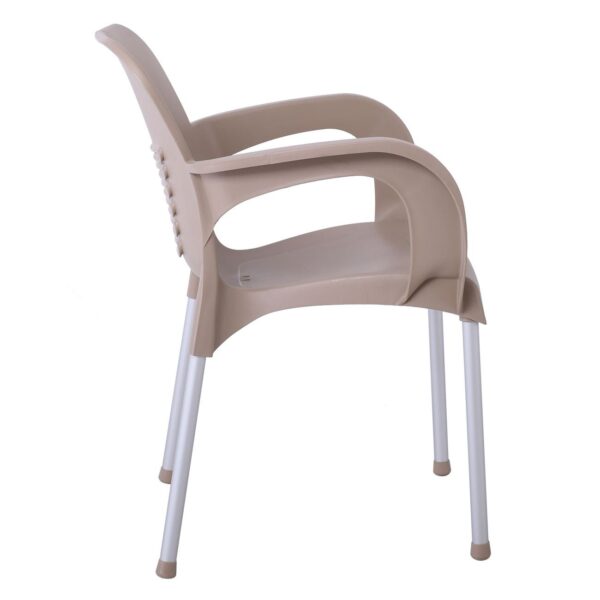 LARA-II Πολυθρόνα Dining Στοιβαζόμενη, ALU Silver, PP Tortora 60x59x81cm - Image 15