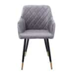 RENA Πολυθρόνα Μέταλλο Βαφή Μαύρο, Ύφασμα Velure, Απόχρωση Γκρι 53x59x85cm - Image 17