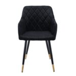 RENA Πολυθρόνα Μέταλλο Βαφή Μαύρο, Ύφασμα Velure, Απόχρωση Μαύρο 53x59x85cm - Image 17