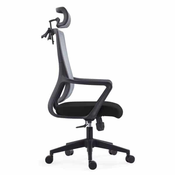 BF3850 Πολυθρόνα Γραφείου Διευθυντή, Mesh Γκρι, Ύφασμα Μαύρο 68x63x110/120cm - Image 15