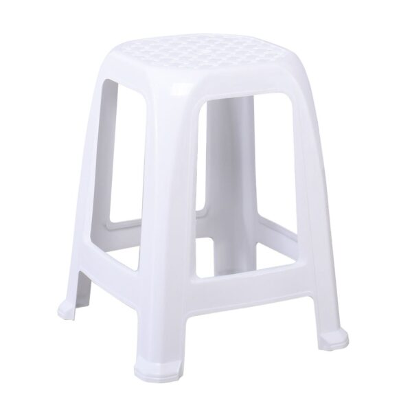 JELLO Σκαμπό Βοηθητικό Κήπου - Μπάνιου Στοιβαζόμενο, PP Απόχρωση Άσπρο 37x37x46cm - Image 6