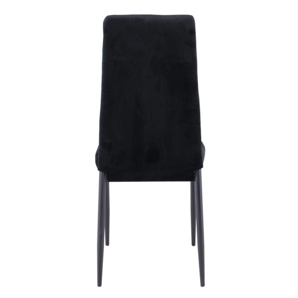 JETTA Καρέκλα Τραπεζαρίας Κουζίνας, Μέταλλο Βαφή Μαύρο Ύφασμα Velure Μαύρο (Συσκ.6) 40x50x95cm - Image 14