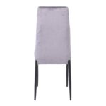 JETTA Καρέκλα Τραπεζαρίας Κουζίνας, Μέταλλο Βαφή Μαύρο Ύφασμα Velure Γκρι (Συσκ.6) 40x50x95cm - Image 14