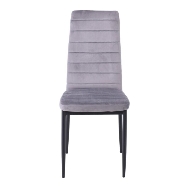 JETTA Καρέκλα Τραπεζαρίας Κουζίνας, Μέταλλο Βαφή Μαύρο Ύφασμα Velure Γκρι (Συσκ.6) 40x50x95cm - Image 15