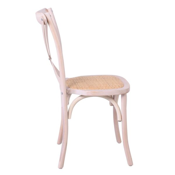 DESTINY Καρέκλα Τραπεζαρίας Οξιά Απόχρωση Decape Άσπρο, Κάθισμα Ψάθα, Στοιβαζόμενη 48x52x89cm - Image 15