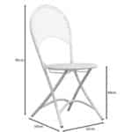 RONDO Καρέκλα Πτυσσόμενη, Μέταλλο Mesh Βαφή Άσπρο 42x54x85cm - Image 7