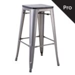 RELIX Wood Σκαμπό Bar-Pro, Απόχρωση Metal με Διακοσμητική Σκουριά, Απόχρωση Ξύλου Μαύρο 43x43 H.76cm - Image 6