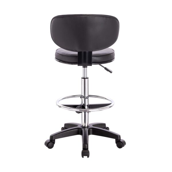 BF406 Σκαμπό Reception-Ταμείου PU Μαύρο, Τροχήλατο, Ρύθμιση Ύψους, Περιστρεφόμενο 50x50x90/110cm - Image 14