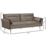 FLICK Καναπές - Κρεβάτι Σαλονιού - Καθιστικού, 3Θέσιος Ύφασμα Velure Καφέ Sofa:211x87x81-Bed:185x111x40 - Image 10