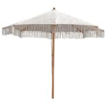 ΟΜΠΡΕΛΑ Ξύλινη - Οξιά 250x250cm, Πλεκτό Μακραμέ Μπεζ 250x250cm H2,6m (Pole Φ48mm) - Image 5