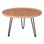 MATRIX Τραπεζάκι Σαλονιού Καθιστικού, Μέταλλο Βαφή Μαύρο, Ξύλο Φυσικό Φ76xH.45cm - Image 6
