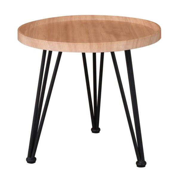MATRIX Τραπεζάκι Σαλονιού Καθιστικού, Μέταλλο Βαφή Μαύρο, Ξύλο Φυσικό Φ50xH.46cm - Image 6