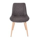 MORGAN Καρέκλα Τραπεζαρίας Σαλονιού, Μέταλλο Βαφή Φυσικό, Ύφασμα Suede Γκρι 53x61x86cm - Image 17