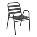 FANTIC Πολυθρόνα Μέταλλο - Αλουμίνιο Βαφή Ανθρακί, Στοιβαζόμενη 54x58x76cm - Image 8