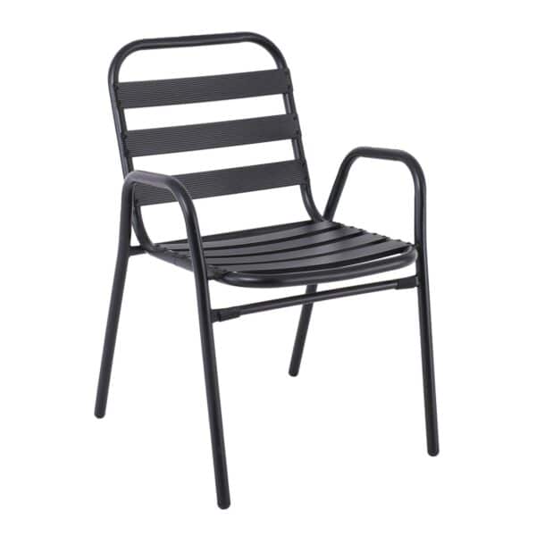 FANTIC Πολυθρόνα Μέταλλο - Αλουμίνιο Βαφή Ανθρακί, Στοιβαζόμενη 54x58x76cm - Image 8