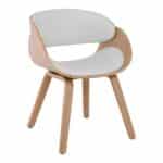 JOY Πολυθρόνα-Pro Τραπεζαρίας, Φυσικό, Pu Άσπρο 58x53x75cm - Image 8