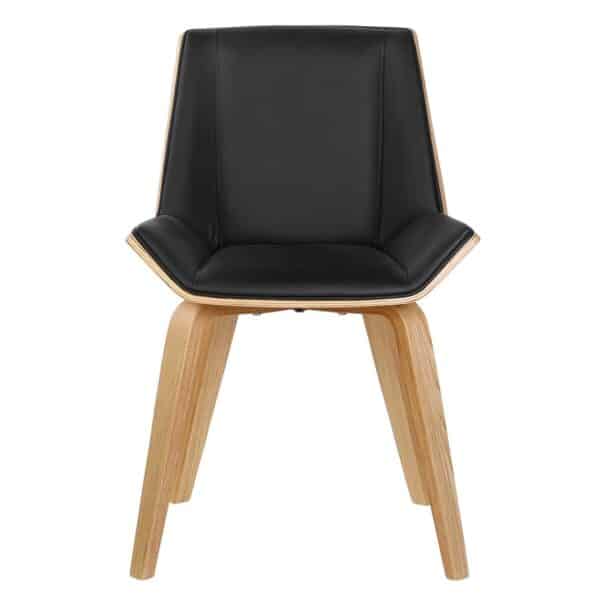 NUMAN Καρέκλα Τραπεζαρίας Φυσικό, PU Μαύρο 52x53x80cm - Image 12