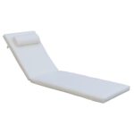 SUNLOUNGER Μαξιλάρι Ξαπλώστρας με Προσκέφαλο, Ύφασμα Water Repellent Εκρού, Φερμουάρ 196(78+118)x60x7cm - Image 10