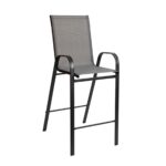 RIO Σκαμπό Bar, Μέταλλο Βαφή Ανθρακί, Textilene Γκρι, Στοιβαζόμενο 55x74x124cm - Image 8