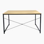 ΓΡΑΦΕΙΟ Η/Υ Μέταλλο Βαφή Μαύρο, Melamine Beech 120x60x74cm - Image 12