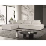 LARRY Καναπές Γωνία Αναστρέψιμη Σαλονιού - Καθιστικού, Ύφασμα Εκρού 301x201x100cm H.75/39cm - Image 10