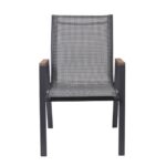 VIRNA Πολυθρόνα Κήπου Βεράντας, Μέταλλο Βαφή Ανθρακί Textilene Γκρι,Polywood Φυσικό 56x63x90cm - Image 17