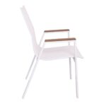 VIRNA Πολυθρόνα Κήπου Βεράντας, Μέταλλο Βαφή Άσπρο, Textilene Άσπρο,PolywoodΦυσικό 56x63x90cm - Image 15