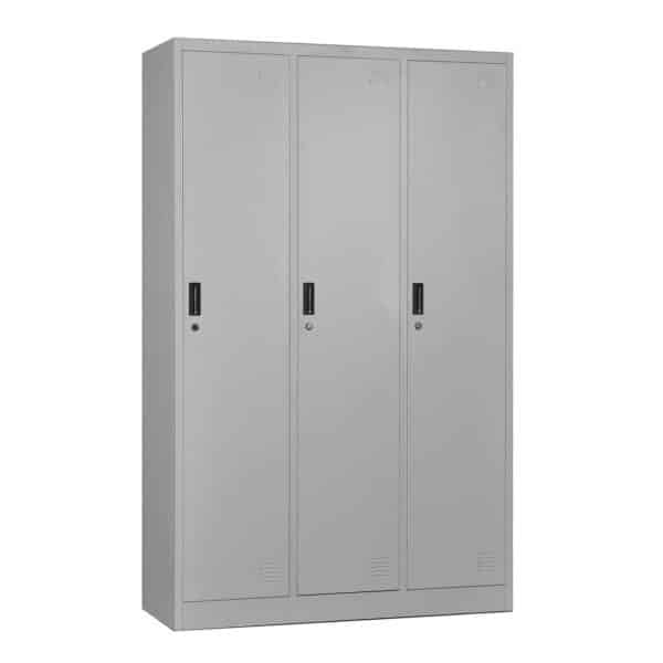 LOCKER 3 Θέσεων Ερμάριο - Ανά θέση: 3 Ράφια, Θέσεις για Κρεμάστρες, Μέταλλο Βαφή Γκρι 115x45x185cm - Image 8