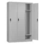 LOCKER 3 Θέσεων Ερμάριο - Ανά θέση: 3 Ράφια, Θέσεις για Κρεμάστρες, Μέταλλο Βαφή Γκρι 115x45x185cm - Image 9