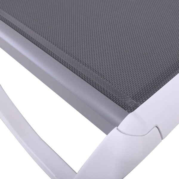SUMMER K/D Ξαπλώστρα με μπράτσα Αλουμίνιο Ανθρακί, PP Άσπρο - Textilene Γκρι 69/58x196x31cm - Image 17